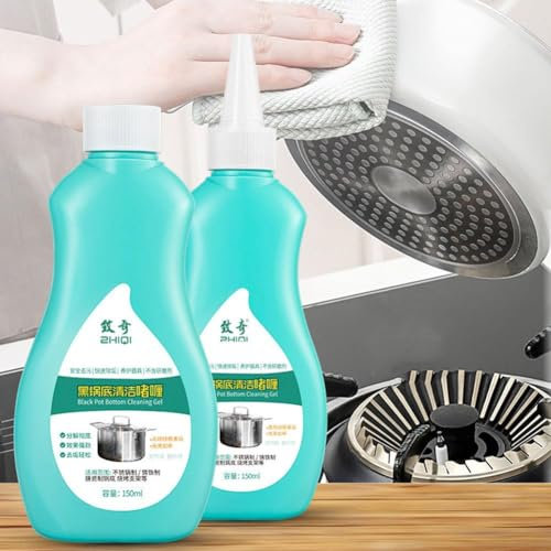 Nettoyant en gel pour fond d'ustensiles de cuisine, nettoyant magique en gel pour casseroles et poêles, nettoyant de polissage pour fond de casserole noir, gel de nettoyage pour fond brûlé et taches
