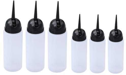 MERRYHAPY 6 Stück Haarfärbeflasche Mit Schmaler Öffnung Kunststoff-haarfärbebehälter Einfach Zu Drücken Befüllen Für Haarfarbe Shampoo Und Pflege