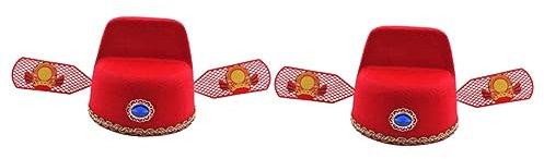 TOYANDONA 2stücke Chinesischer Stil Hut Filz Für Kostümpartys Retro-kopfbedeckung Für Und Cosplay Bequeme Und Dekorative Hut-attraktion Für Erwachsene