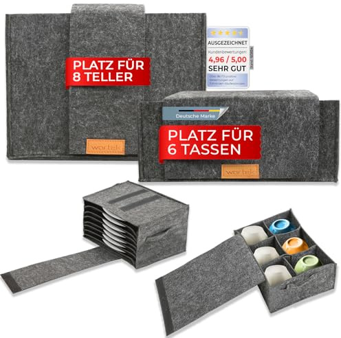 wortek Camping Taschen Filz Tellerhalter Wohnmobil & Tassenhalter Wohnmobil Camping Filztaschen Camping Zubehör Wohnmobil Gadgets Camping Geschirr Aufbewahrung