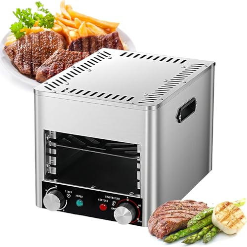 Parrilla Eléctrica para Carne,Horno Portátil de Encimera para Interiores,Parrilla Eléctrica Sin Humo,Ajuste de Temperatura de 800 ℃,Horno para Carne para Asar Pollo,Carne de Res y Verduras,A-220V