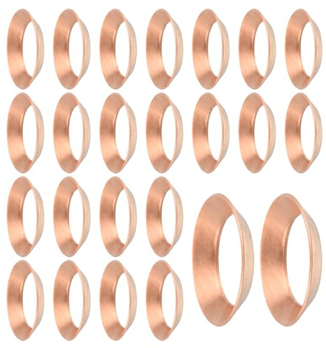 QUARKZMAN 24 Pezzi Guarnizione a Flangia in Rame Raccordo a Flangia | Adatta per Tubi da 5/8, in Rame a 45 Gradi, per Accessori di Condizionatori d'Aria e Refrigerazione