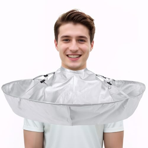 FEBSNOW Hair Cutting Cloak Cape, Professional Adjustable Haircut Cape Foldable Umbrella for Adults Kids Home Salon Barber Hairdressing Supplies