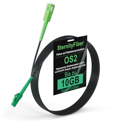 8ternityFiber OS2 Gepanzertes Glasfaserkabel LCA auf SCA 5 m/16 ft