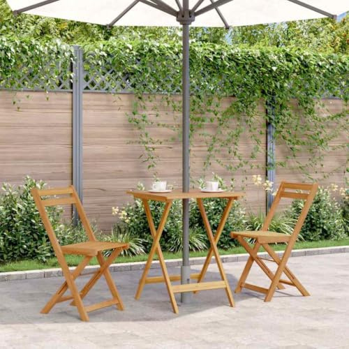 Myheimly Akazienholz Massiv Gartentisch Klappbar Bistrotisch Klapptisch Holztisch Garten Tisch Esstisch Terrassentisch Gartenmöbel 60 x 60 x 75 cm