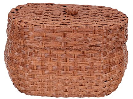 Gatuida Eierkorb Aus Hochwertigem Handgewebtem Rattan Mit Deckel Dekorativer Aufbewahrungskorb Für Frische Eier Und Küchenutensilien Stabiler Haushaltsbehälter Im Vintage-stil