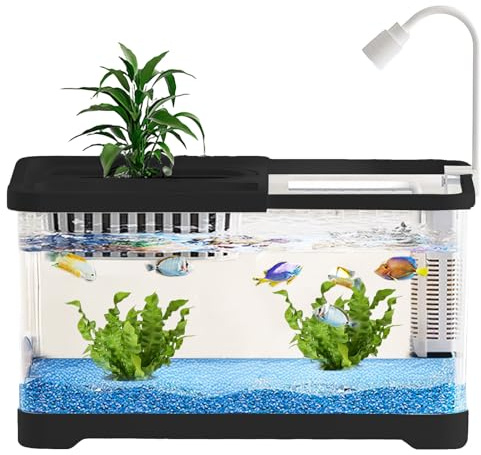 Kampffisch Aquarien,Kleine Aquarium Komplettsets | Dekoratives Ziergefäß Für Quallen Schnecken Guppys Schreibtisch Wohnzimmer Schlafzimmer