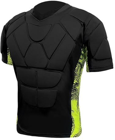 Camisas de compresión acolchadas para hombre con protección de pecho, costillas, hombros y espalda para pecho, fútbol, béisbol, Paintball