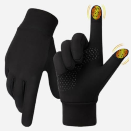 Sprießen Winter Anti-Rutsch Touchscreen Sporthandschuhe, Warme Winddichte Laufhandschuhe, Herren Damen Leichte Sport Handschuhe, Für Laufen, Fahren, Radfahren, Wandern