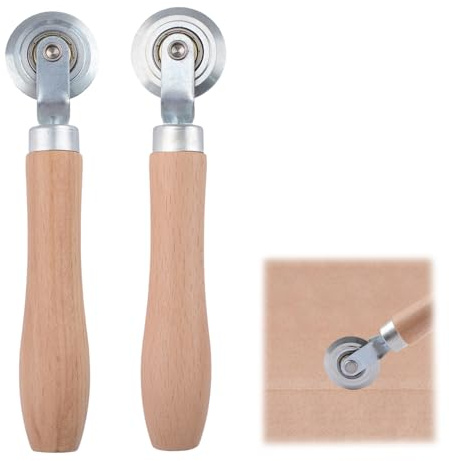 Dünnes Karton-Scoring-Werkzeug, 2 Stück, Box Resizer-Werkzeug mit Holzgriff für Kartenherstellung, Wellpapier, Metallbleche, Lederhandwerk
