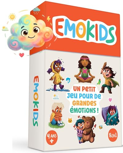 EmoKids – Jeu des Émotions Enfant (4-10 ans) – 55 Cartes Illustrées + 8 Mini-Jeux – Intelligence Émotionnelle & CNV, Aide à Comprendre, Nommer et Gérer les Émotions, Méthode Montessori