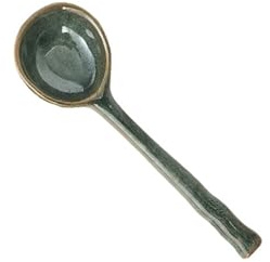 Café Ofenwechsel Keramik Retro Suppenlöffel Dessertlöffel, Esslöffel, Eislöffel, Porzellan Kaffeelöffel, 2er Set (Grün)