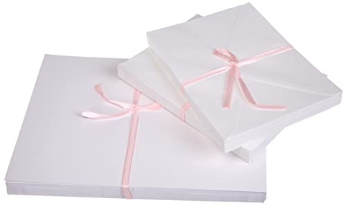 Papermania 5 x 7 Plain White Greetings Card Blanks + Envelopes (50pk) - White