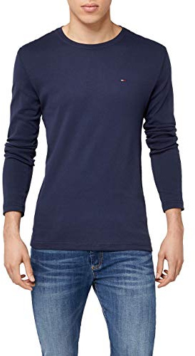 Tommy Jeans Tjm Original Rib Longsleeve Tee Dm0dm04409 Camiseta, Azul (Black Iris), L Hombre