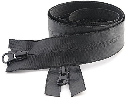 - Cerniera lampo n. 5, in nylon, invisibile, impermeabile, per cappotto, giacca, tenda, 1 pezzo, Nero , 80cm Double Sliders