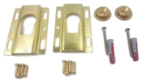 HEAVY DUTY SECURE Large Picture/Mirror Hanging kit - Brass Keyhole Bridgehole Hanger with Bezel - Plaster & Solid Walls - UP TO 15KGS