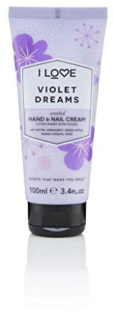 I Love Violet Dreams Scented Hand & Nail Cream 100ml – Nourishing Shea Butter & Coconut Oil – 93% Naturally Derived Ingredients – Hydrating Vegan-Friendly Cream for Soft, Smooth & Healthy Hands 100ml
