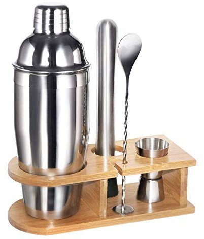 Cocktail Shaker Set,5-teiliges 750ML Edelstahl Barkeeper Kit Professionelles Martini Mixing Bartending Kit Kombination, Home Stylish Bar Tool Set mit Cocktail Rezeptheft