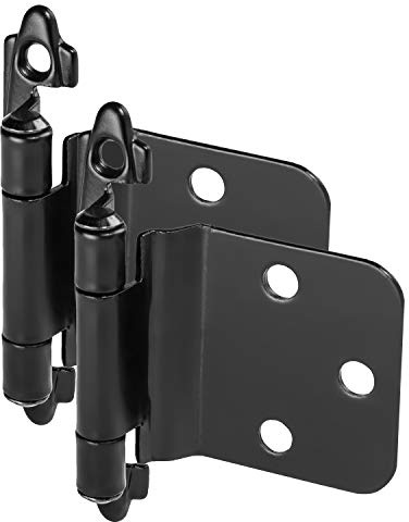 25 Pair Pack - Cosmas 16890-FB Flat Black Cabinet Hinge Variable Overlay with 30 Degree Reverse Bevel (Pair) [16890-FB]