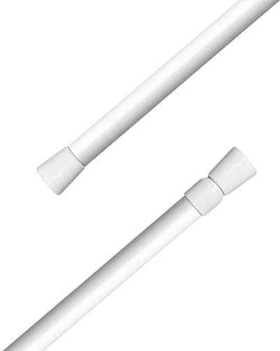 Ejoyous Utdragbar klämstång, gardinstång, teleskopisk duschdraperistång, massiv utan borrning, spännstång, järnstänger för duschskåp, 105–190 cm