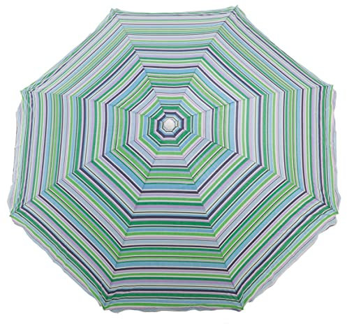 Creaciones Llopis Ombrellone da spiaggia protezione UV 50 diverse misure 180 cm, 200 cm. 220 cm., righe verde scuro, 180