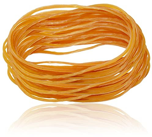 jeufun 30Pcs Yellow 3mm Wide Rubber Bands, Heavy Duty Elastic Bands, Strong Thick Elastic Rubber Bands for Home School Office Bank Supplies
