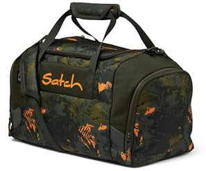 satch Sporttasche 25L Stauraum Nassfach Schuhfach Reißverschlussfach Schultergurt Tragegriffe gepolstert Jurassic Jungle - Grün