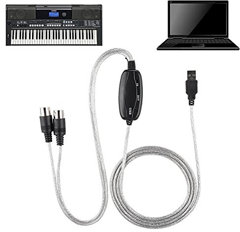 Dioche MIDI zu USB Kabel, Kabelkonverter MIDI Interface Adapterkabel Keyboard Musikbearbeitungskabel