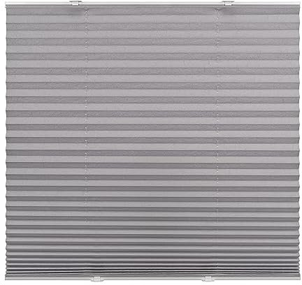 Ventanara® Plissee ohne Bohren mit Saugnapfbefestigung Faltrollo Plissee Plisseerollo (Grau, 70 x 130 cm)