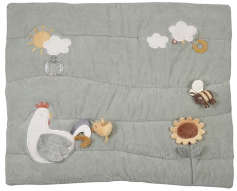 Little Dutch 8808 Activity - Coperta per gattonare con inserto per box Little Farm, 80 x 100 cm, colore: Verde