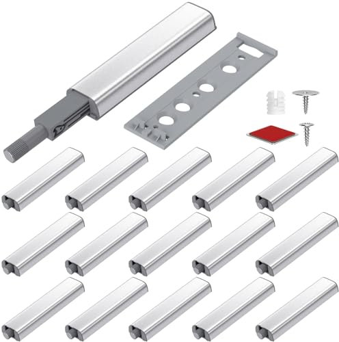 16 Stück Push to Open Türöffner, Drucktüröffner mit Schranktür Dämpfer, Magnetschnäpper und Druckschnapper Öffner für Schubladen, Schränke, Garderoben
