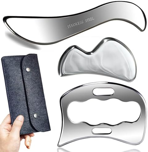 GYX COELE 3 in 1 Stainless Steel Muscle Scraper Tool Set,Scraping Massage Tool,IASTM Tool,Scraper Massage Tool for Deep Tissue by myofascial Release Tool