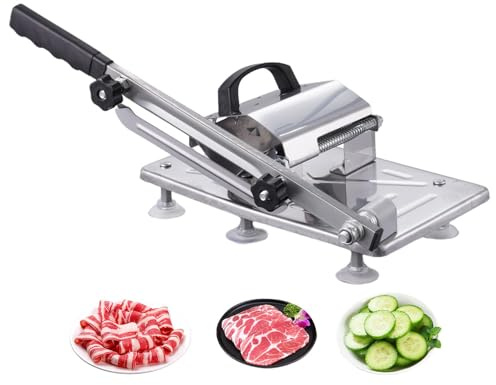 Duroecsain Cortador de carne congelado, cortador manual de carne - cortadora de carne de acero inoxidable, cortadora de alimentos, máquina de cortar alimentos, carne y
