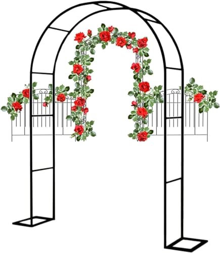 Kanduo Arche Jardin pour Arches de jardin noires, arches de cadre de jardin, arches métalliques en treillis robustes, roses de plantes grimpantes, supports de légumes Arche de gazebo de jardin(W1.2M*H