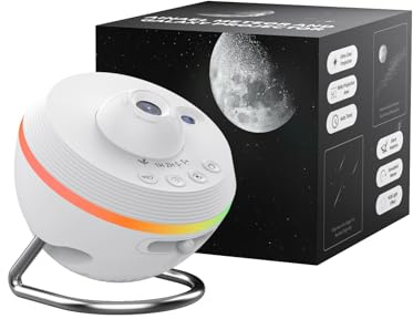 Ainael Galaxy Projector, Star Projector Home Planetarium with 1 Glass Projection Disc, 180° Rotatable Starry Sky Night Light with Meteor Effects & Light Strip for Bedroom, Kids & Adults Gift