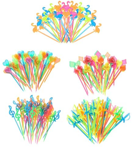 EPCDBBRT 250 Pieces Multi-Color Fruit Forks, 8.1Cm Long, Modern Design, Dishwasher Safe