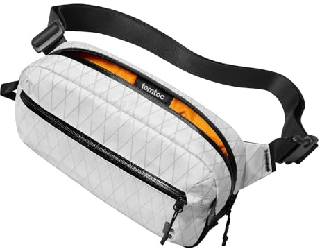 tomtoc X-Pac slingväska Sling Bag för män och kvinnor, 3,5 liter midjeväska bröstväska bältesväska axelväska crossbody-väska med RFID-skydd för vandring, resor och vardag