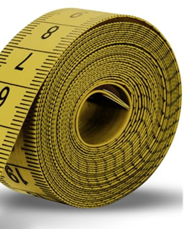 Oriento Maßband für Körper 150 cm/60 Zoll – Doppelseitiges Flexibles Körper Maßband zum Nähen, Basteln und für Gewichtsabnahme – Biegsames Schneidermaßband mit Zentimeter- und Zollangaben (Gelb)