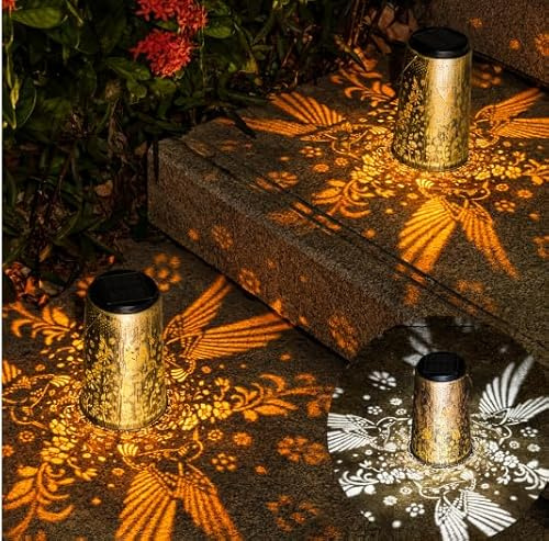 Lanterna Solare da Esterno, 2 Pezzi Metallo Lanterne da Esterno IP65 Étanche, Lampade Solari da Giardino per Esterni Patio Giardino Balcone Terrazza Festa Decorazione