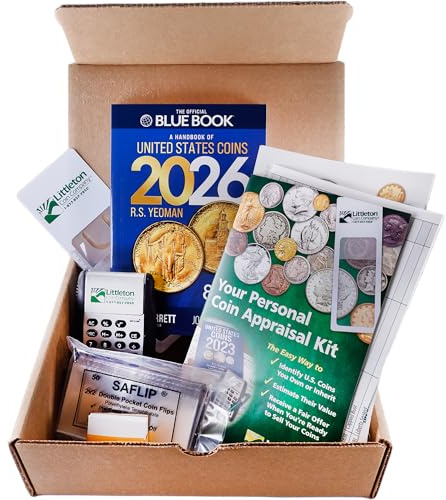 Complete Coin Collecting & Appraisal Kit with 2026 Official Blue Book – Includes Magnifier, Storage Sleeves, and Collector’s Guide