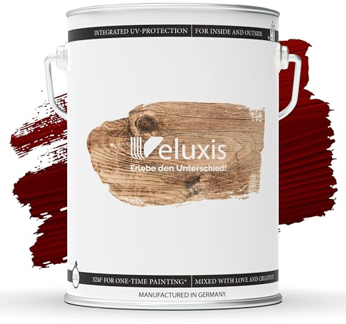 Veluxis® Hochwertige Holzlasur für Innen und Außen - 2,5 Liter, seidenglänzend, lösemittelfrei und UV-stabil, wetterfest - Made in Germany (Palisander)
