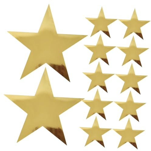 ULTECHNOVO 12 Pezzi Decorazioni di Nozze Stelle d'oro Ritagliate in Carta, Decorazione da Parete e Sospesa per Feste, Compleanni e Shower, Centrotavola Festivo per Eventi