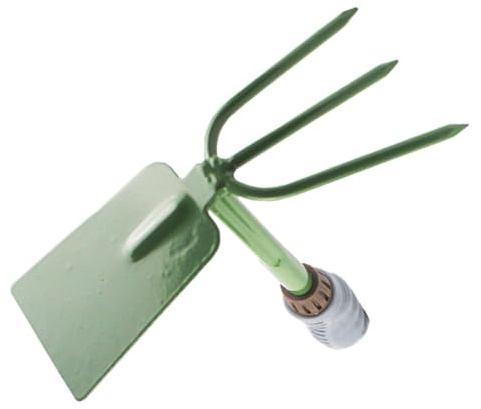 Gatuida Houe de Jardin Multifonction à Double Face en Acier Inoxydable Épais, Manche Antidérapant Long, Outil à Main 3 Dents pour Creuser, Désherber et Cultiver, pour Jardinage Extérieur