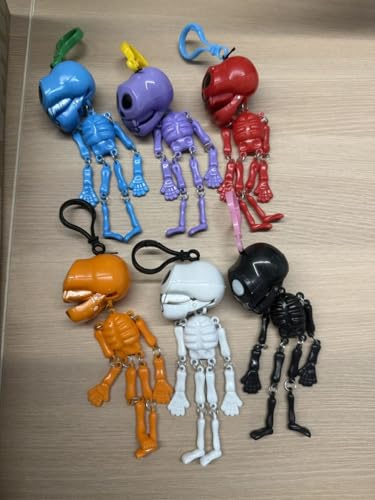 JOYIN 12-delat Halloween-skelett-uppdragningsleksak, 6 olika designer, uppdragande stativ i storpack, Halloween-partyartiklar, Halloween-leksaksset för barn, halloweenleksaker