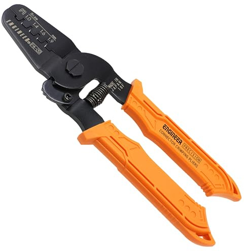ENGINEER PA-09 Superexakt Krimpverktyg -för att Krympa olika Presskontakter från de Viktigaste Kontakttillverkarna, Orange/Svart