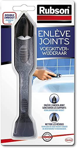 Rubson | Enlève Joints à double embout – Outil pour enlever l'ancien joint sans rayer les supports – Raclette de finition pour nettoyer les résidus