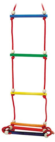 Hess Holzspielzeug 31108 - Strickleiter aus Holz, mit 6 Sprossen, handgefertigt, für Kinder ab 3 Jahren, ca. 28 x 200 x 3 cm, für unbegrenzten Kletterspaß im Haus und im Garten