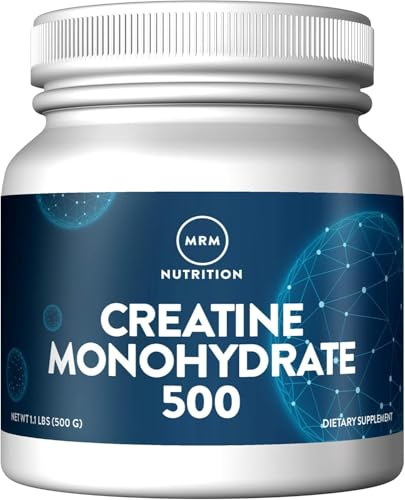 MRM Nutrition Creatine Monohydrate 500 - for Men and Women, Pure & Micronized, Contains Amino Acids for Muscle Recovery & Energy Production, Keto, Vegan, Unflavored, & Low-Carb Friendly - 100 Servings