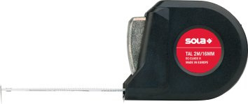 SOLA Taschenrollbandmaß Talmeter L.3m ausklappbare Messlasche Band-B.16mm