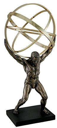 Atlas Carrying Celestial Sphere Bronze Finished Statue
